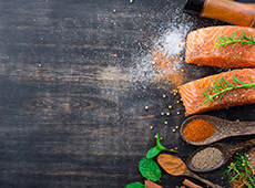 Pink salmon filet strips, salted and dried
