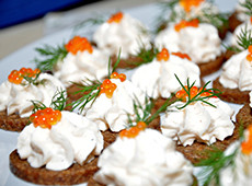 Indulge in excellent capelin roe cream with smoked salmon