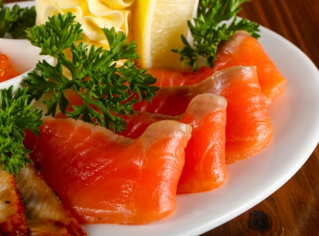 Salmon trout filet in slices price